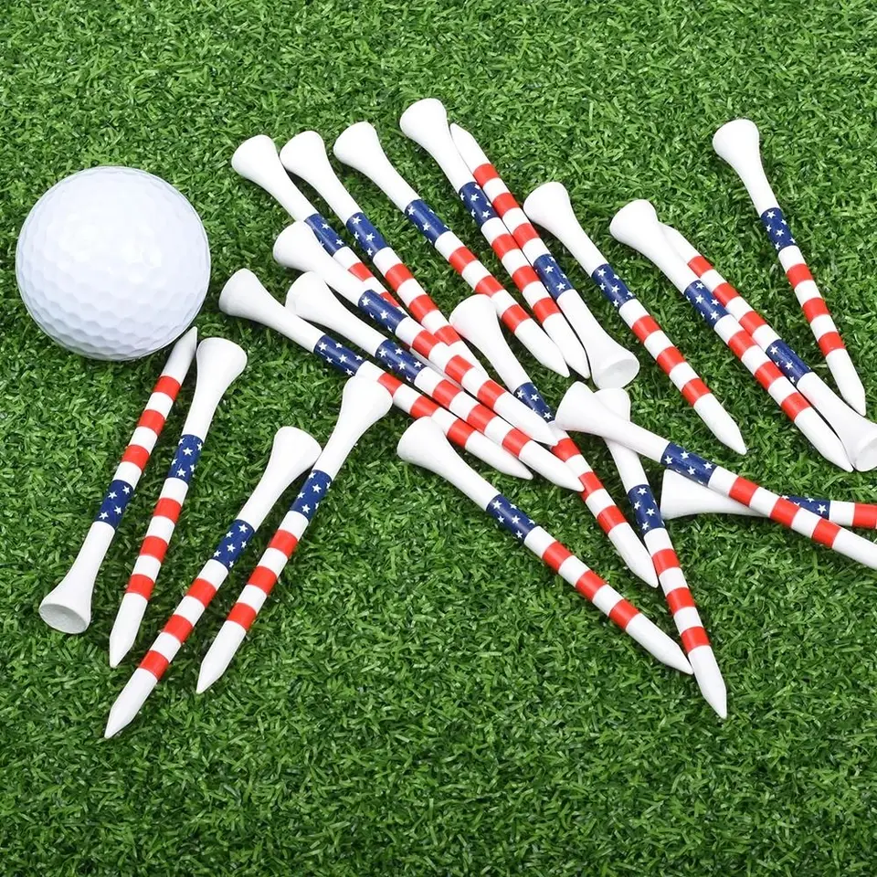 10ks stabilné 70 mm/83 mm golfové odpaliská farebné pruhy bambusové golfové loptičky bok bokom spin profesionálny golf dlhšie jazdy golfový výcvik