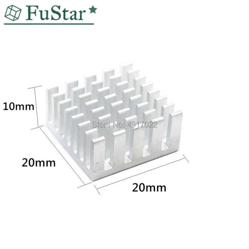 10ks striebro 20*20*10 mm tepelný smerovací chladič CPU chladič 20x20x10mm Elektronický chladič čistého hliníkového LED chladiča 20*20*HOT