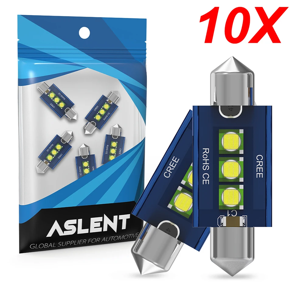 10ks Super Bright 31MM 36 mm 39 mm 39 mm 41 mm LED CANBUS C10W LED žiarovka C5W Cree Cree 12V DOME LAMP CAR CAR SLAVY 6000K Chyba zadarmo