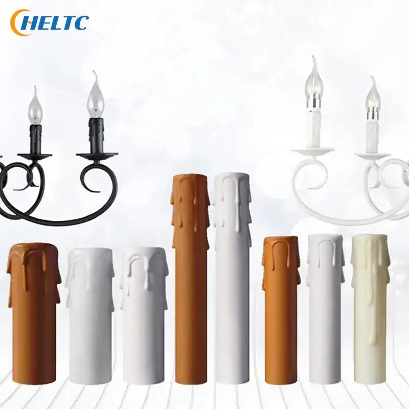 10ks Sviečky kryty rukávov Sviečka Svetlo objímky Sviečky Sviečky Rukávy Flame retardér Vintage štýl pre hotelovú jedáleň