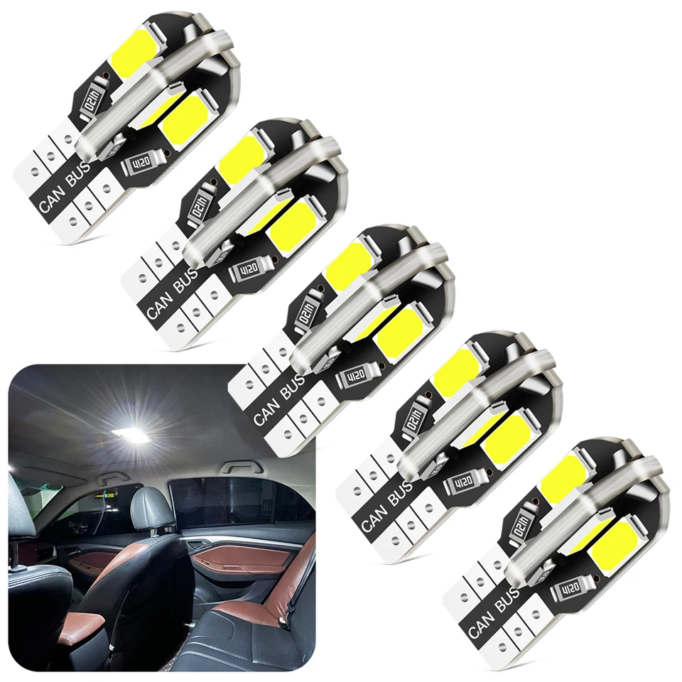 10ks T10 W5W LED CANBUS CANBUS ACON žiarovka 12V žiarovka pre VW Polo Golf 4 5 6 7 Beetle MK3 MK4 MK5 MK6 Bora CC Passat B6 B5