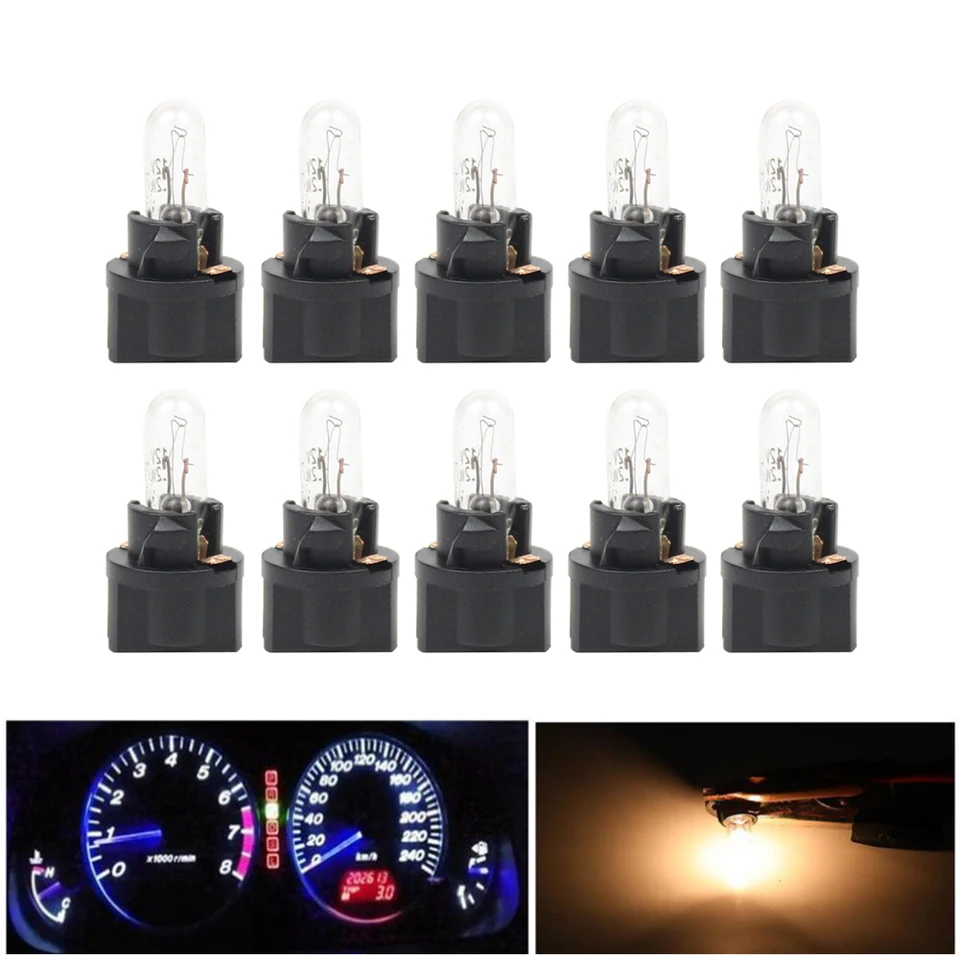 10ks T5 SMD LED auta Automobily s svetlom emitujúce Diódové prístrojové prístrojové panely Dashboard žiarovky Auto interiérové ​​indikátorové svetlo svetla
