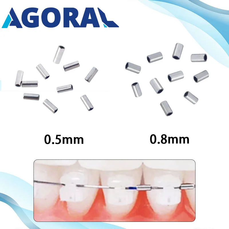 10ks/taška Dentálna ortodontická krízla Mini stop trubica pracka 0,5 mm 0,8 mm stomatológia Mini trubice