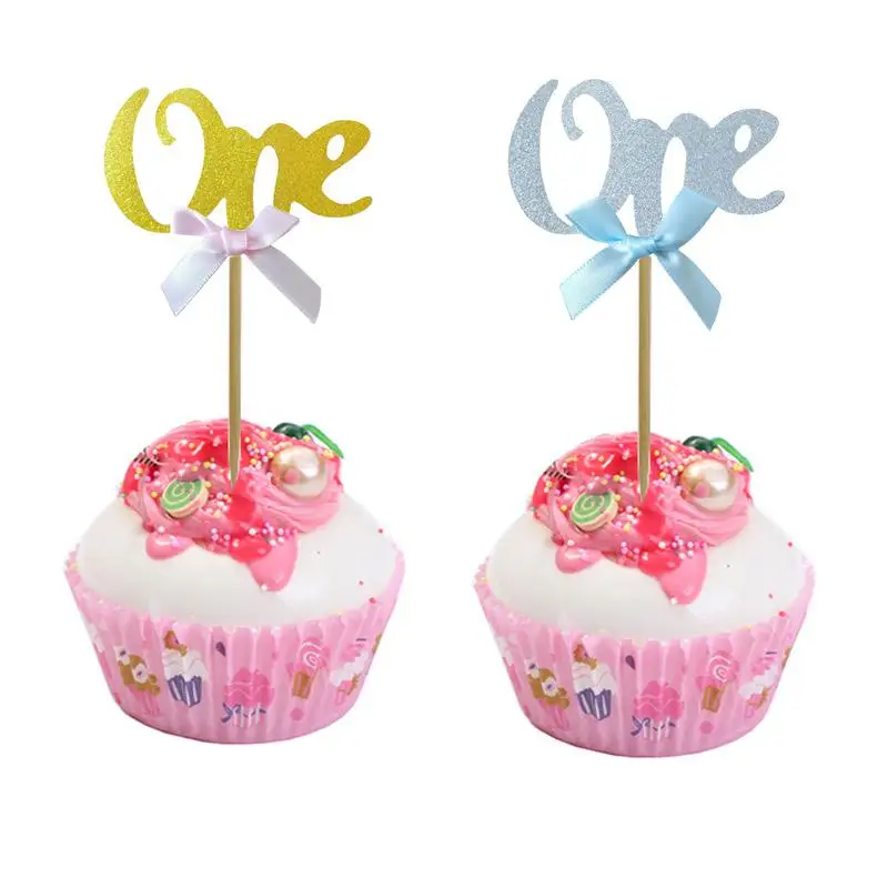 10ks trblietavý papier 1 Cupcake Toppers 1. narodeninové oslavy dekorácie First Baby Boy Girl Girl My Ročne zásoby