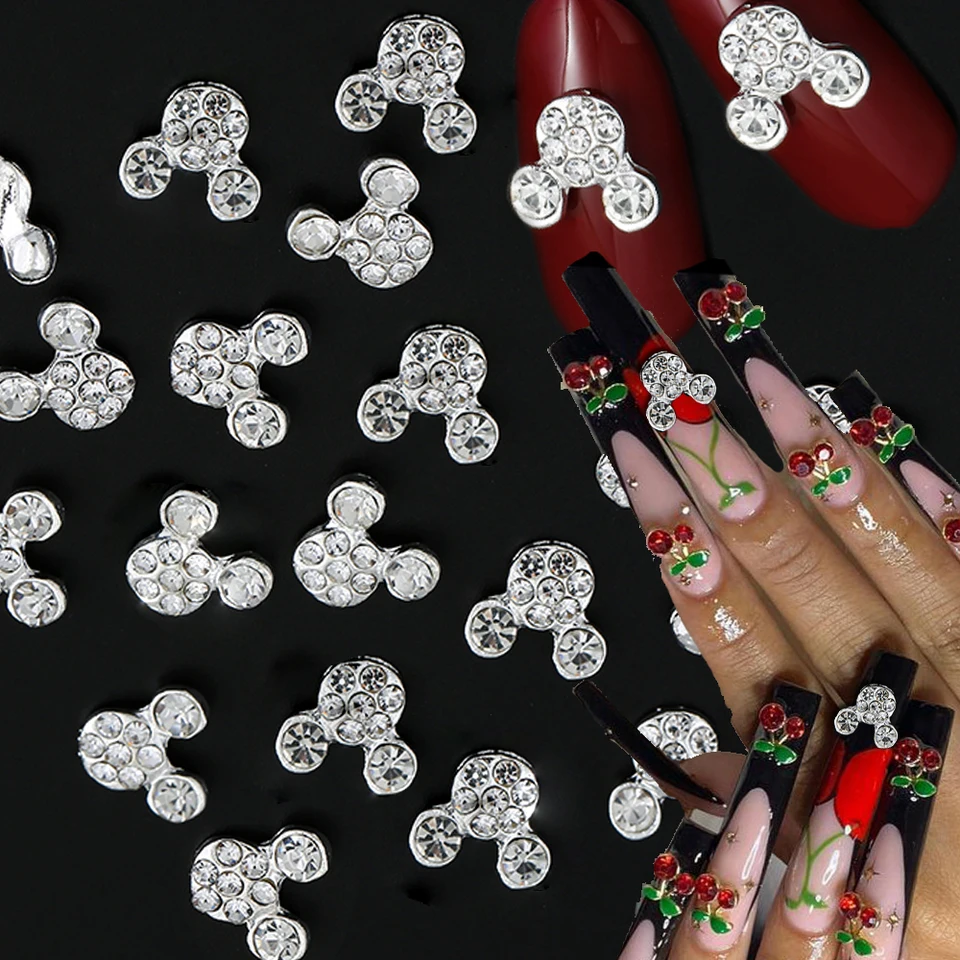 10ks trblietky Full Drill Mouse Design Design SHAPONESTONE DECORÁCIA 3D ZLATÉ ZLATÉ ZLATIE ZLATÉ KAMITOVÉ ZLATIE PRE DIY MANICURE CRYSTAL &*&