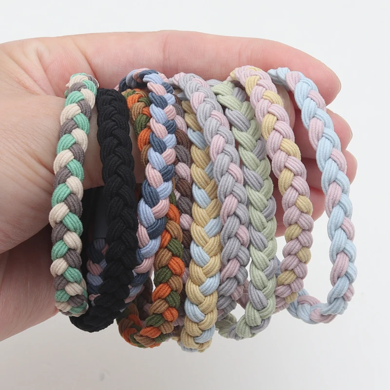10ks Trendy Girls spletené elastické gumové pásy gumy Ženy vlasy scrunchies cytail držiak na vlasy držiak na vlasy vlasy vlasy