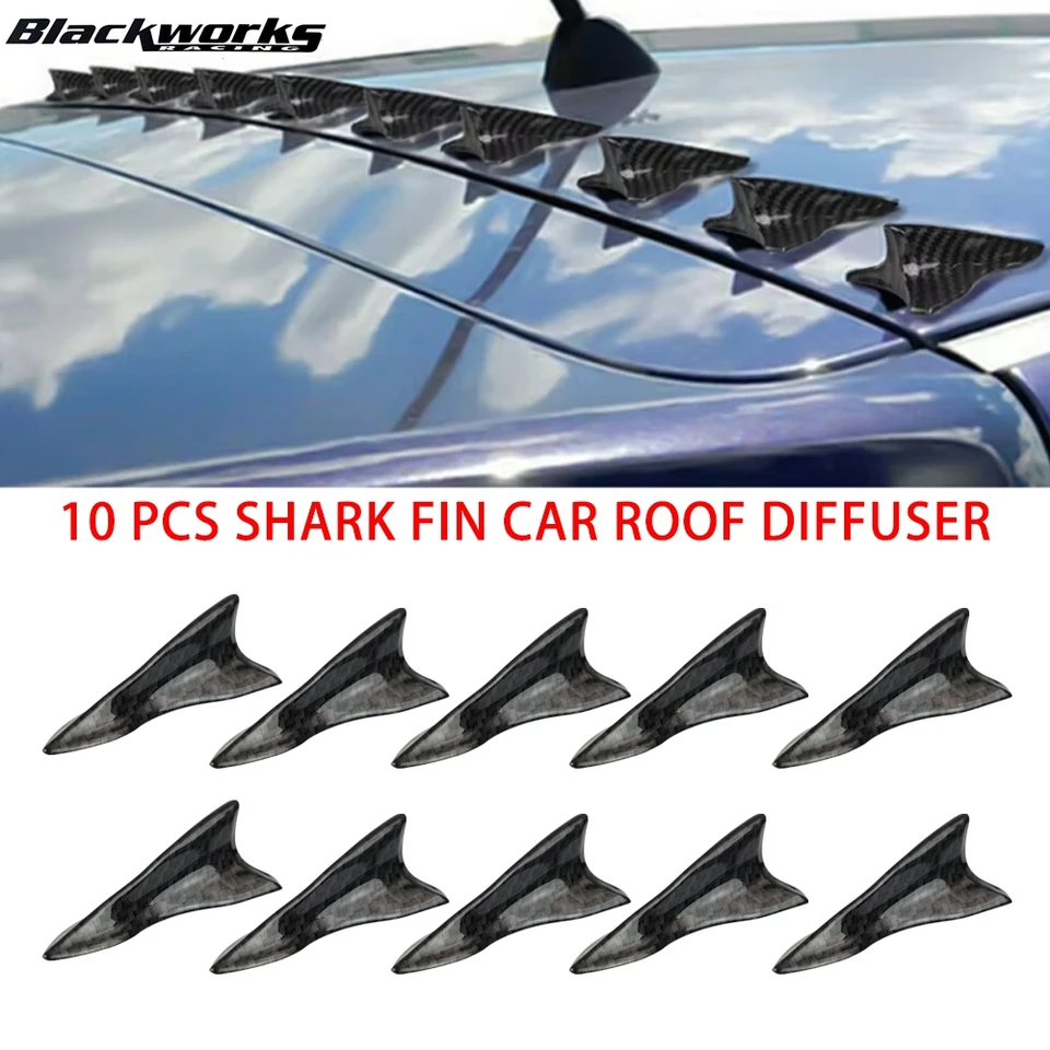 10ks Universal PU Zadná strecha žralokov plutviny SPOILER WING KIT SILA SPOIL SPOILER SPEILER SPOILER SPELER SHARK FIN DEFFUSER VREX Generátor