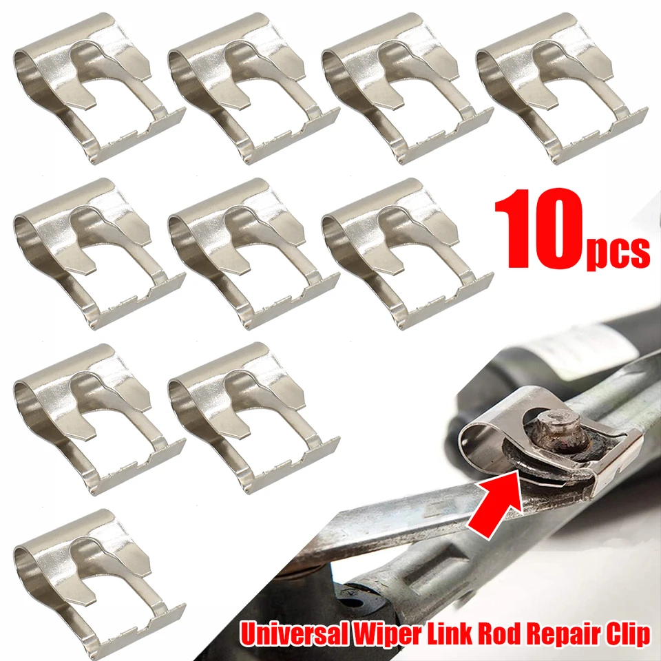 10ks Univerzálne predné čelné sklo Wiper Link Link Linkod Rods Opravy Klip Spring - 1 rok záruka pre VW Toyota Hyundai Ford Opel