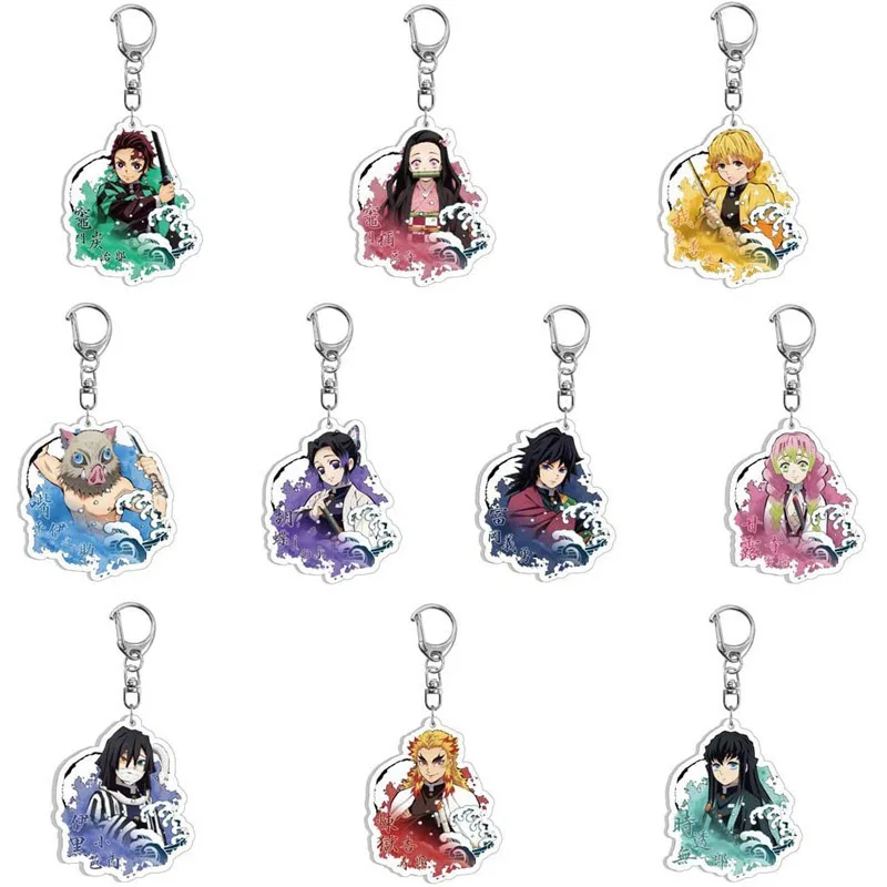 10ks/veľa anime démon Demon Slayer Kimetsu no Yaiba Tanjirou Nezuko Iosuke akrylová figúrka Klávesová figurína Figurín Kľúčové hračky veľkoobchodné hračky