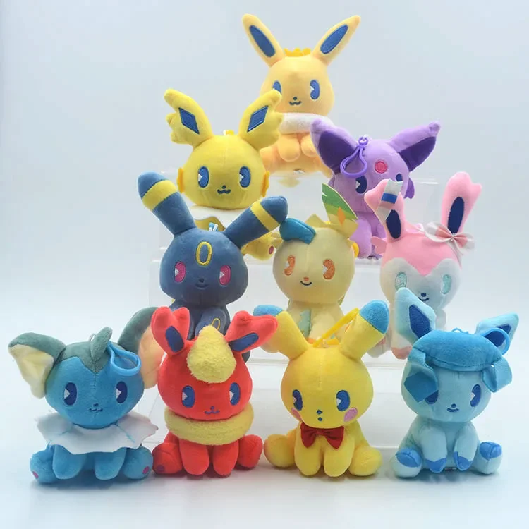 10ks/veľa plyšového kľúča anime figúrky Umbreon Sylveon Vaporeonespeon Soft Soft Plushie Plushie Doll Hračky vianočné darčeky