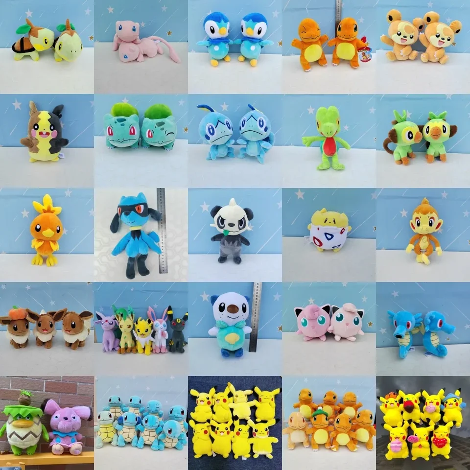 10ks/veľa Pokémon Lucario Squirtle Charmander Pikachs plyšové 20 cm bábiky anime plnené hračky deti narodeniny vianočný darček
