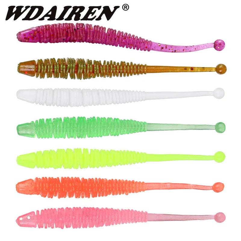 10ks/veľa rybárskych špirálových špirálových červov mäkká návnada 6 cm 0,6 g. Wobblers