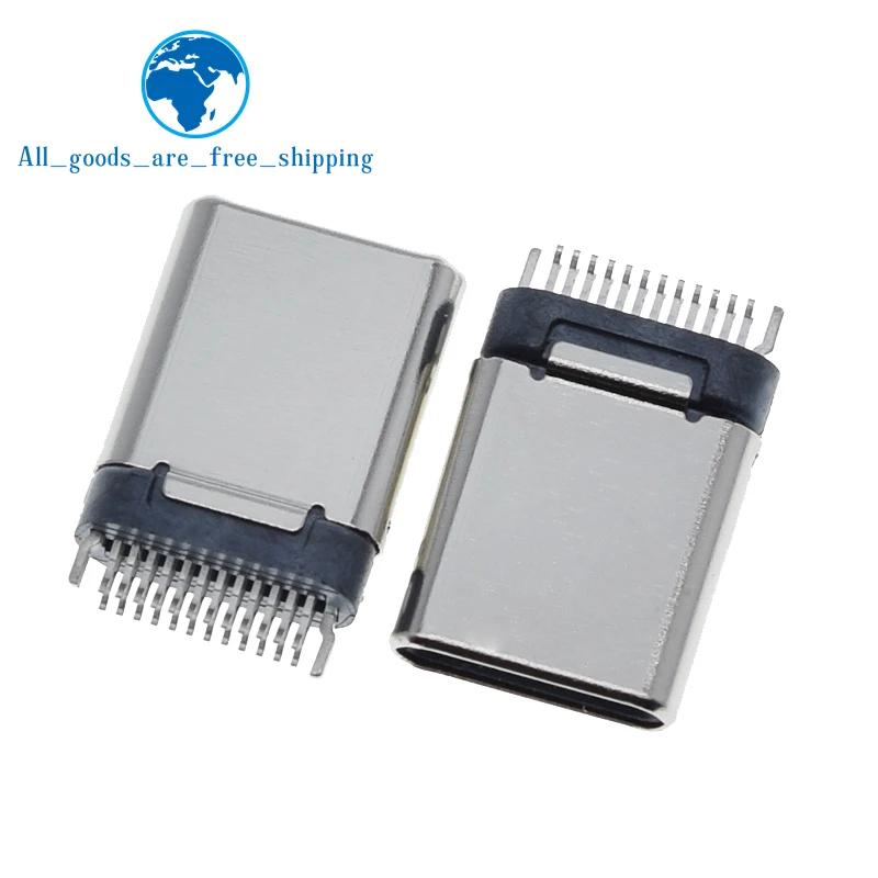 10ks/veľa USB 3.1 Type-C SMT 24P 30V 2A Micro USB Connectors Male Port Jack Jack