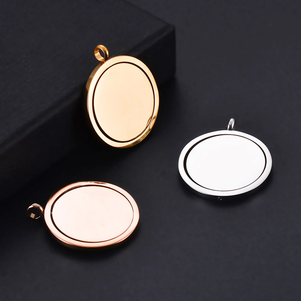 10ks veľkoobchodné okrúhle otočná nehrdzavejúca oceľ slepý štítok leštený prívesok DIY Keychain Náhrdelné šperky doplnky