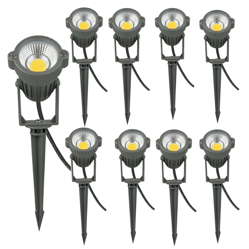 10ks vonkajšie stmievanie LED záhradné trávnik LIGHT LIGHT 5W TRACKÉ LAMPLA Vodotesný