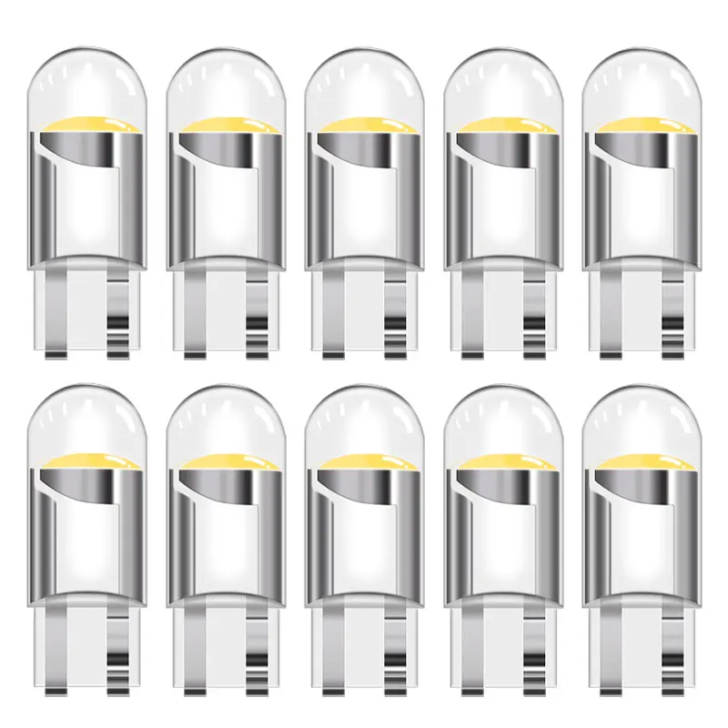 10ks W5W LED T10 WY5W LED žiarovky auta Svetlo COB Car Wedge Parkovisko Automatické poznávacie značky Lampy Dome Čítanie Lights
