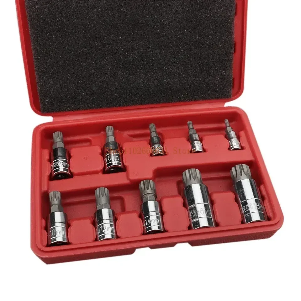 10ks XZN Triple Square Spline Bit Socket Set 3/8 
