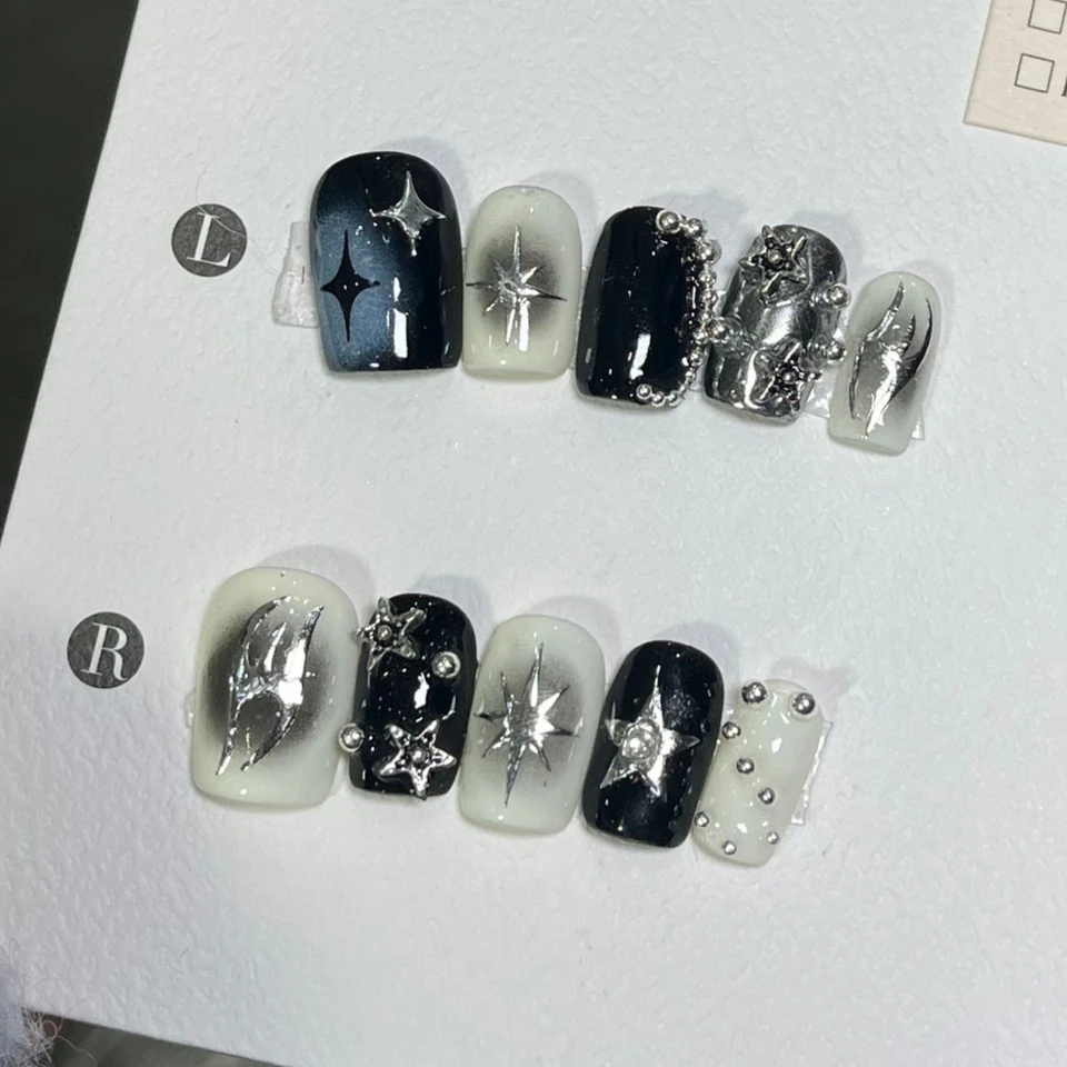 10ks y2k ručný lis na nechty na nechty Falošné nechty Nositeľné nalepené nechty False nechty Uñas postizas накладные ногти faux ongles