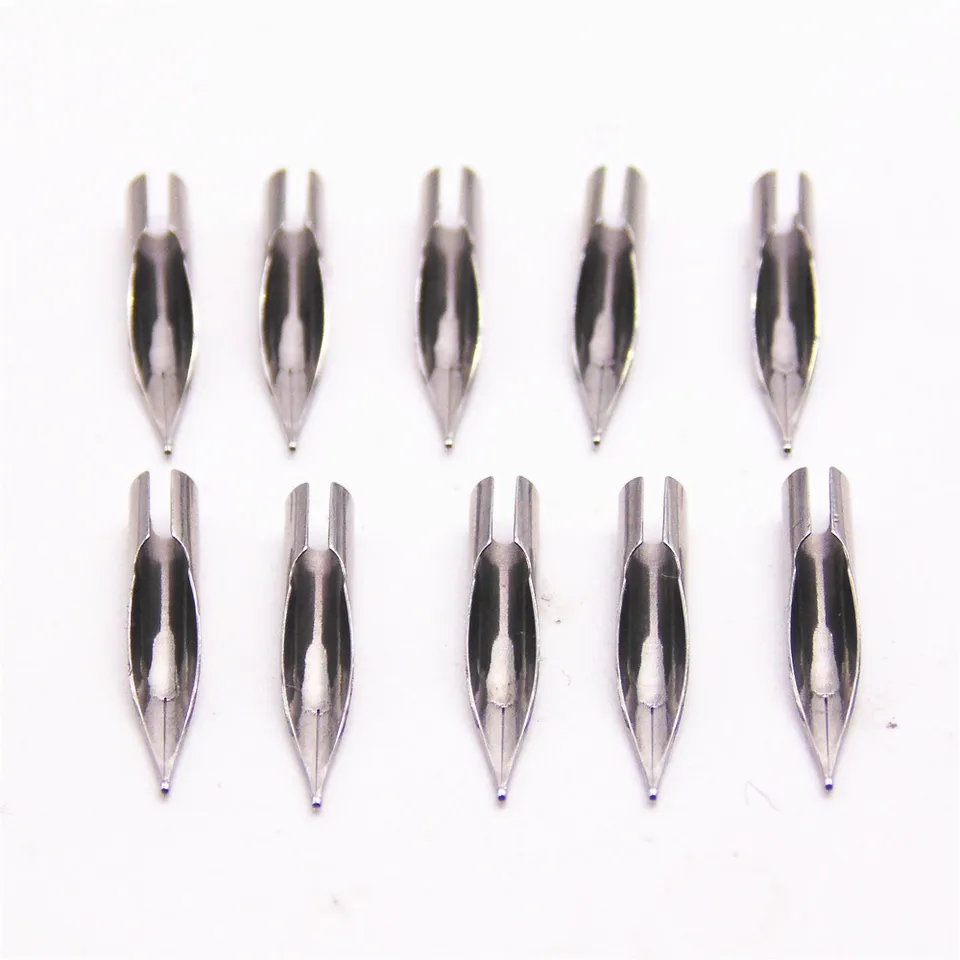 10ks z nehrdzavejúcej ocele Fine Nib Fountain Pen Doprava zdarma vhodná pre všetky fontánové pero F Nib