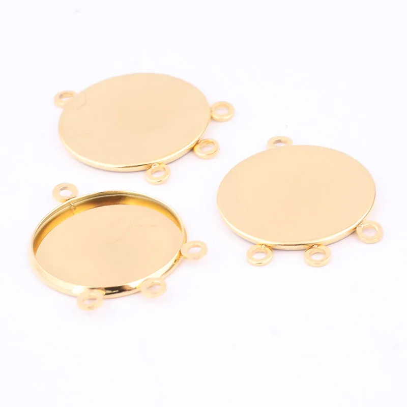 10ks z nehrdzavejúcej ocele Gold -Tastd Fit 20 mm kabína základne nastavenia konektor DIY ráme