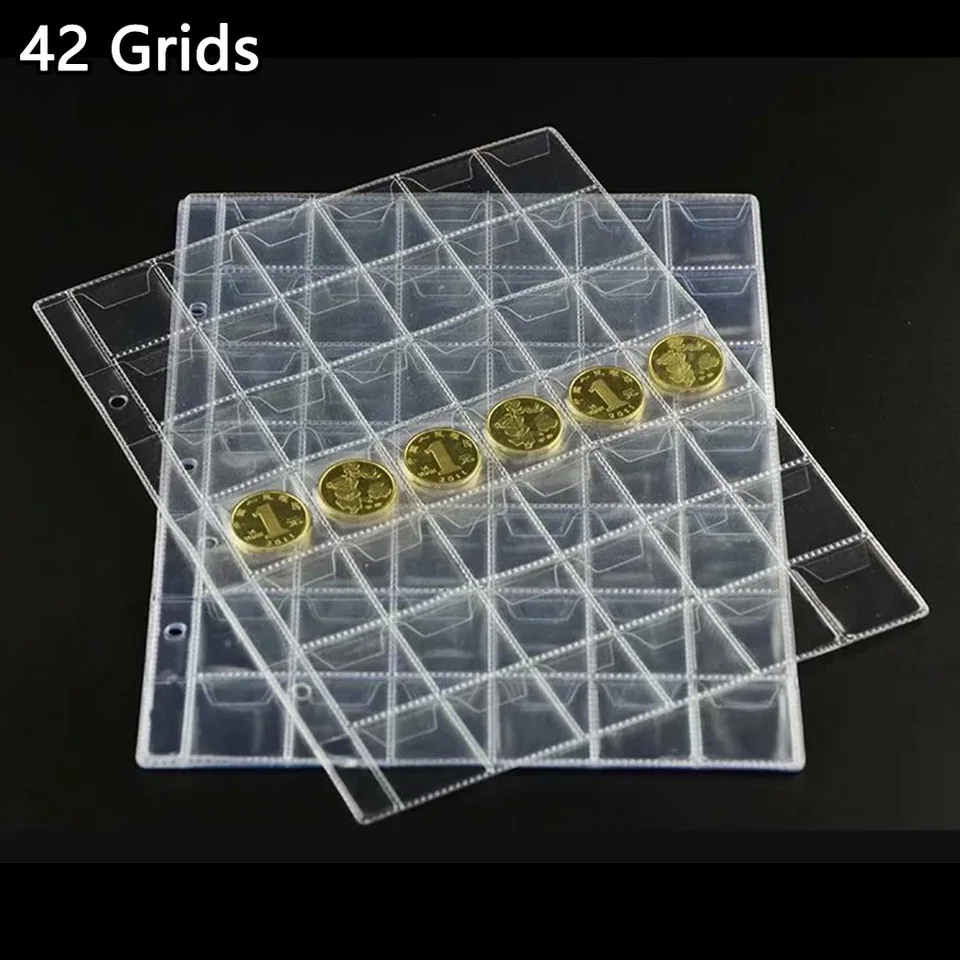 10ks zbierka peňažné album Case Classic Coin Holder Sheet Mini Penny Coin Storage Albumy 42 Vrecká Coins Collection Album