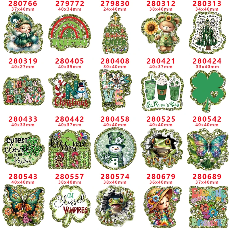 10ks zelené trblietky akrylové DIY Craft Supplies SITING FLATABACK REY Resins DIY Darčekové remeslá Šperky doplnky GT-CL-280766