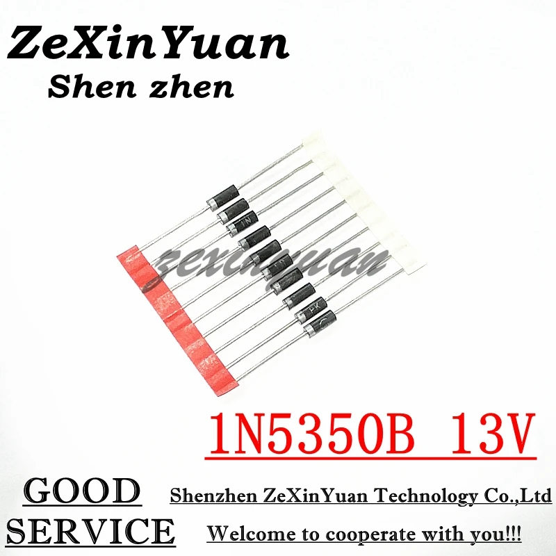 10ks zener diódy 5W 13V IN5350B 1N5350B 1N5350 5W DO-15 CASE17-02
