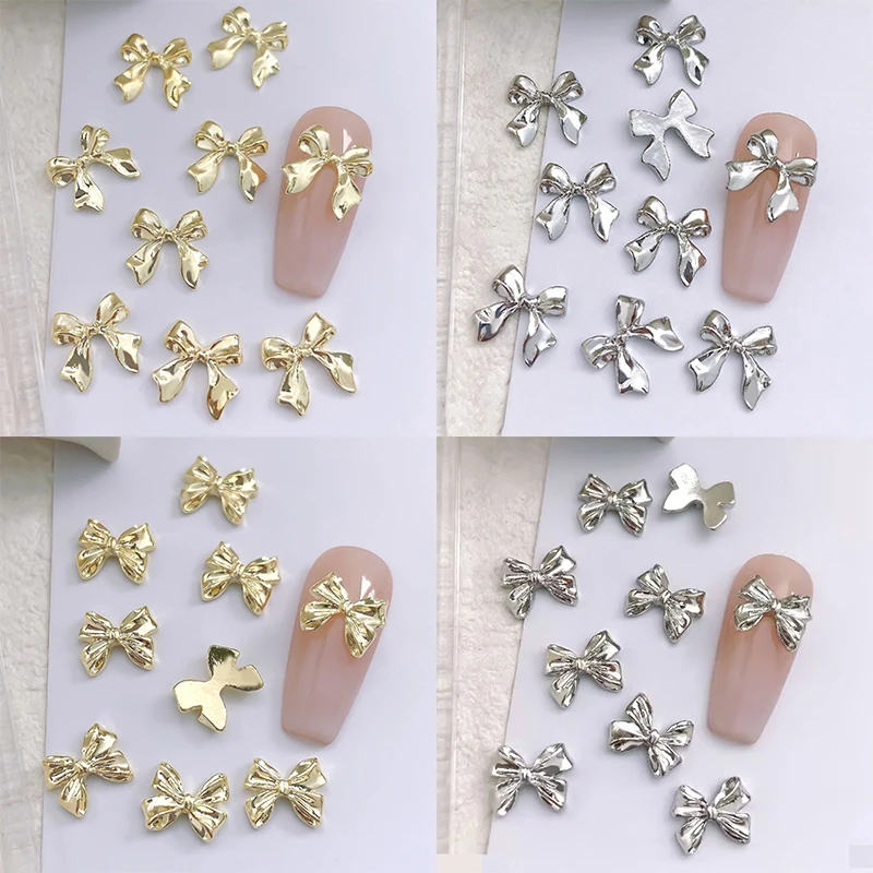 10ks zliatiny zliatiny Bowknot Nails Art Charms Dekorácie