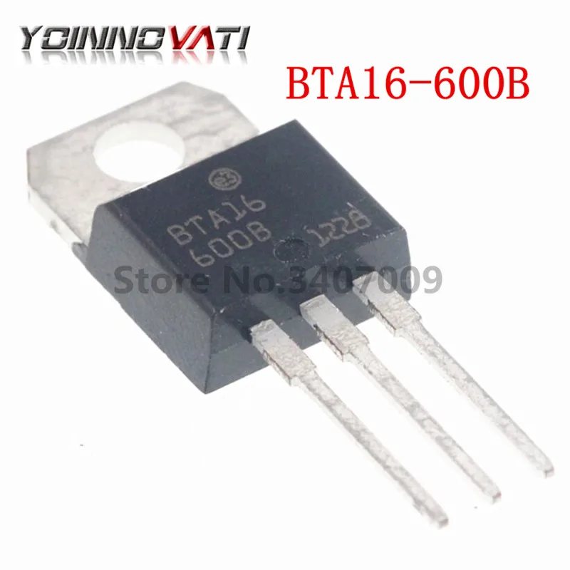 10ks/časť BTA16-600B TO-220 BTA16-600 BT16 TRIAC 16 AMP 600 Volt