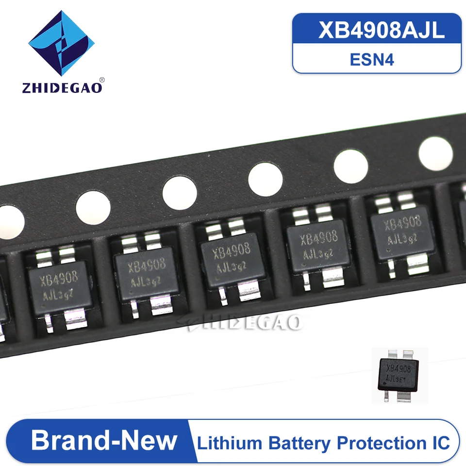 10ks/časť XB4908 XB4908AJ ESN4 Littium Battery Chráni čip ic