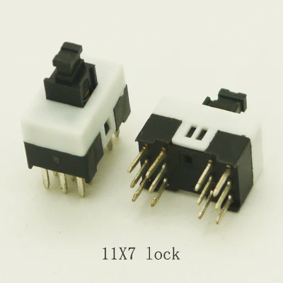 10ks/šarža 11 mm*7 mm samoliečanie napájacieho tlačidla Micro prepínač 12pin DIP ZAMIENENIE TLAČIKA