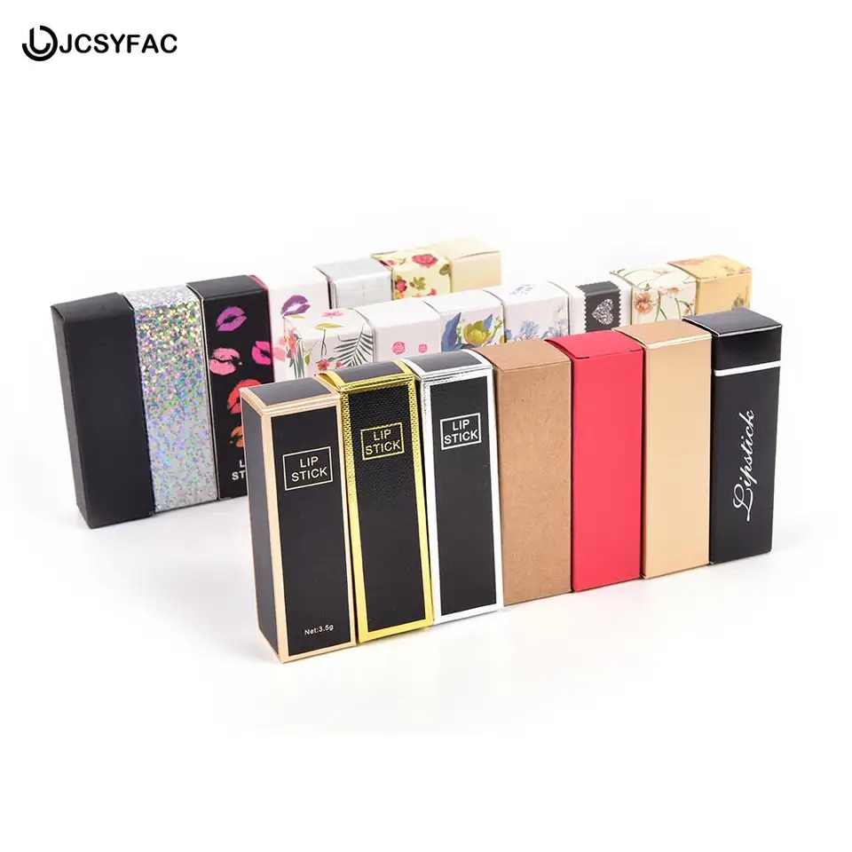 10ks/šarža 25*25*88 mm 5g 5 ml rúžovou trubicou škatuľu DIY Balenie Box Balzam Balmový balenie Balenie farebný darček kraft papiera