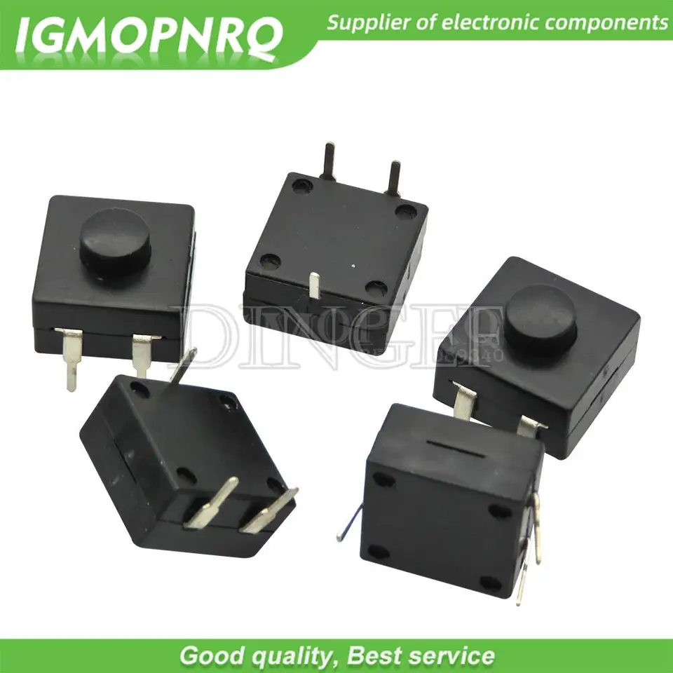 10ks/šarža dvojitý rad Vertikálny prepínač baterky LED 3pin On-Off 12*12 213BS 12x12 30V 1A