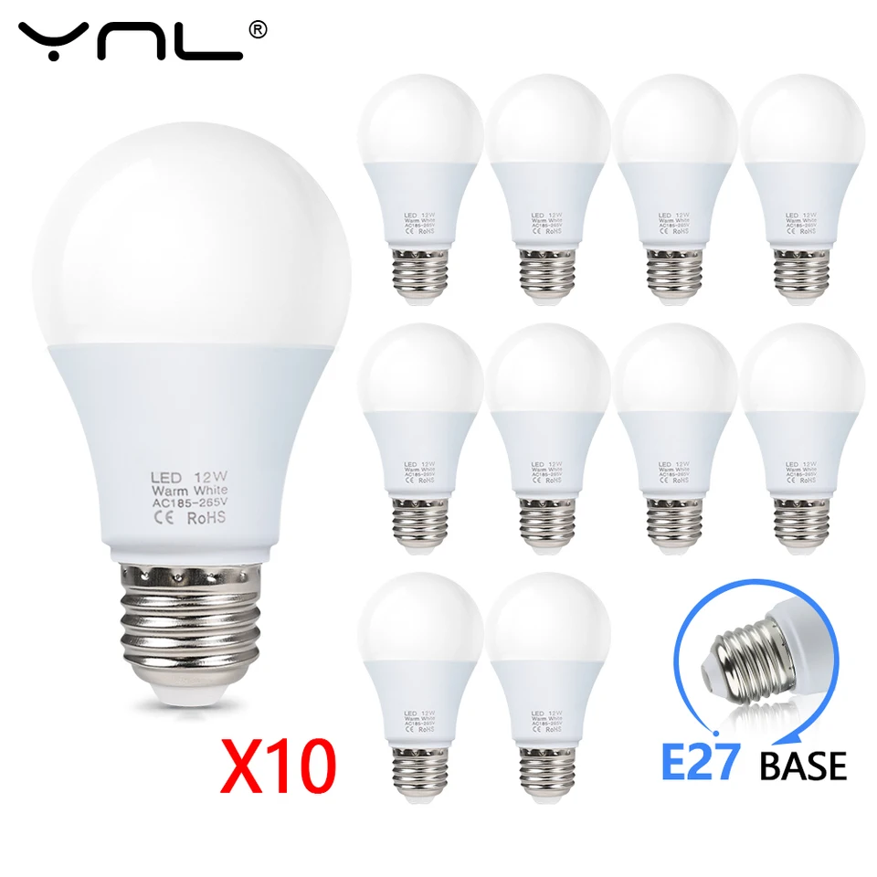 10ks/šarža E27 LED žiarovky LED žiarovky AC 220V 3W 6W 9W 12W 15W 18W LAMBADA LED žiarovky Obývacia izba HOME VNÚ