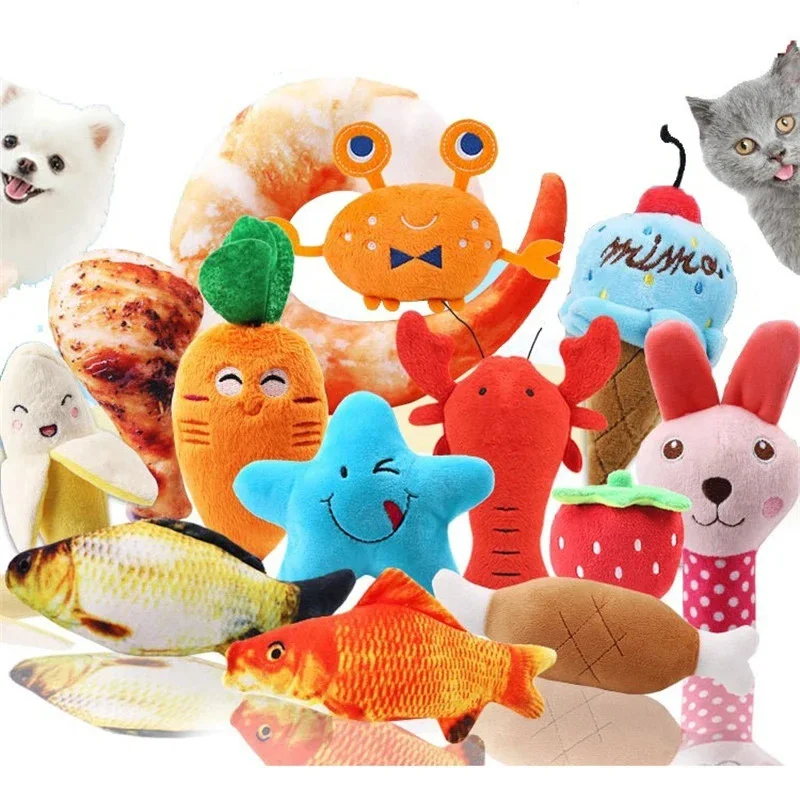10ks/šarža Mixcolors Wholesale Pet Dog Hračky pre malé psy Roztomilé šteniatko mačacie žuvacie pšaroky plusové plyšové domáce zvieratá