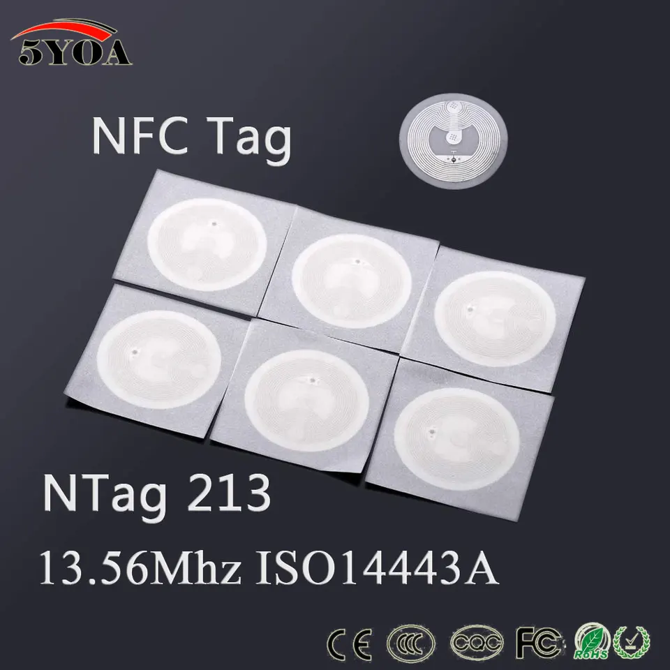 10ks/šarža NFC TAG STACKER 13,56MHz ISO14443A 213 LAbel RFID KEY TAGS