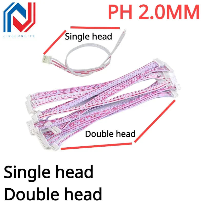 10ks/šarža Ph2.0 SMENový konektorový kábel konektora 10 cm 20 cm 30 cm 2,0 JST drôt 2p 3p 4p 5p 6p 7p 8p 9p 10p11p12p Single/Double Head