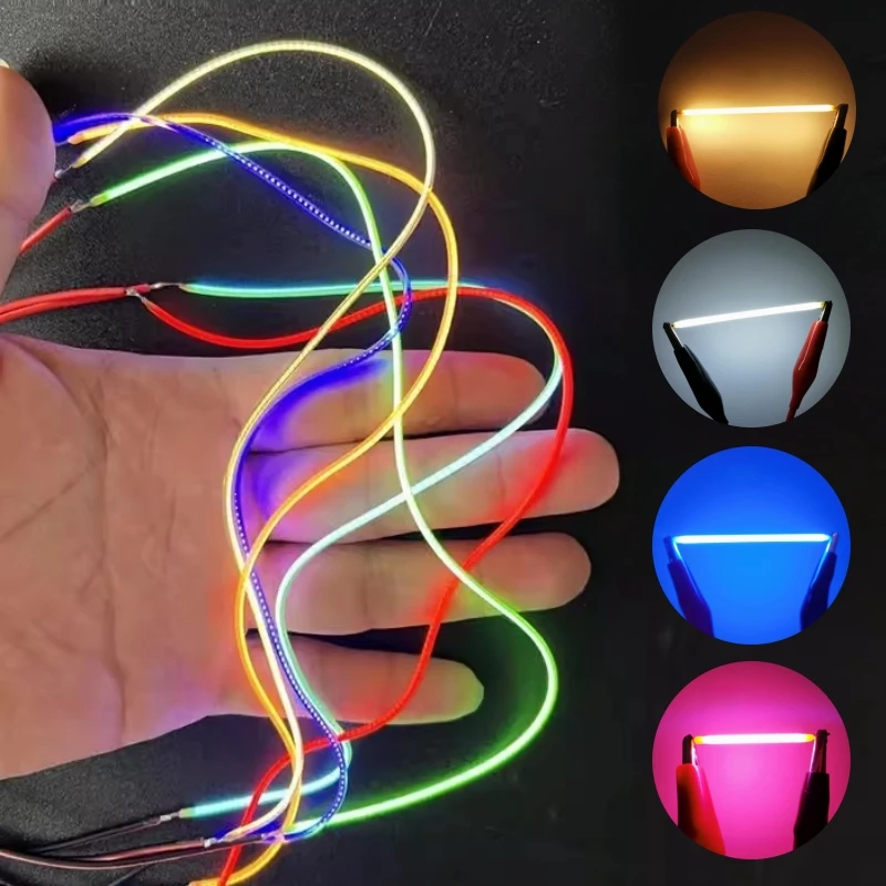 10ks/šarža ultra-slimový mini COB LED pásma vlákna DC3V Flexibilné DIY Ribbon Tape Dióda