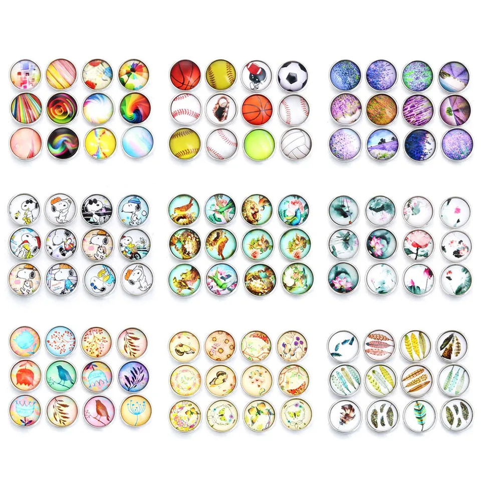 10ks/šarža vymeniteľné SMALNY ŠPECKY PECK LOTUS LOPLE BILL BIRD Glass 18 mm gombíkové šperky pre náramky náramokov náramkov