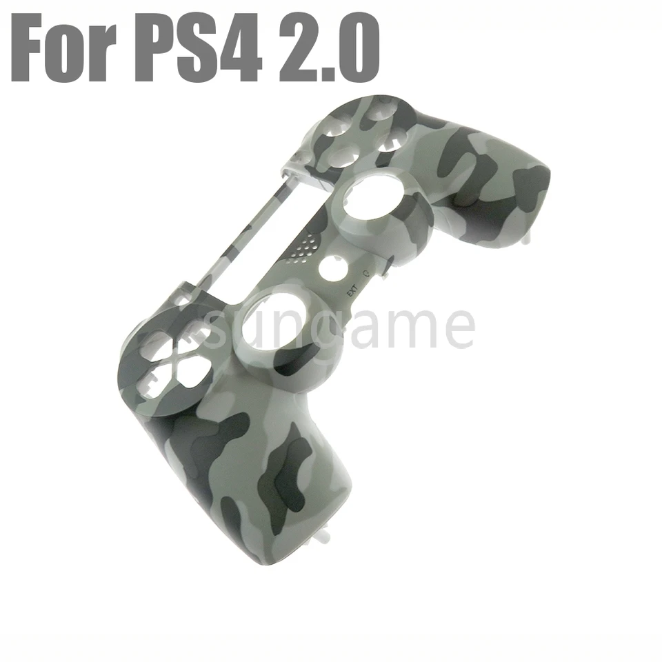10ks šedá a biela kamuflážna dotyková priľnavosť predné krytly krytu čelných platov pre PS4 Controller Gamepad JDS-001/010