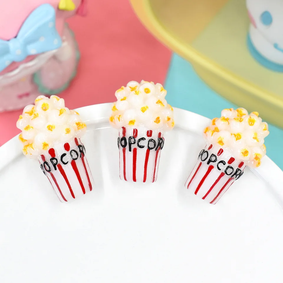 10ks živice mini popcorn kawaii Flatback Charms ozdoby miniatúrne kabalové figúrky remeslá remese
