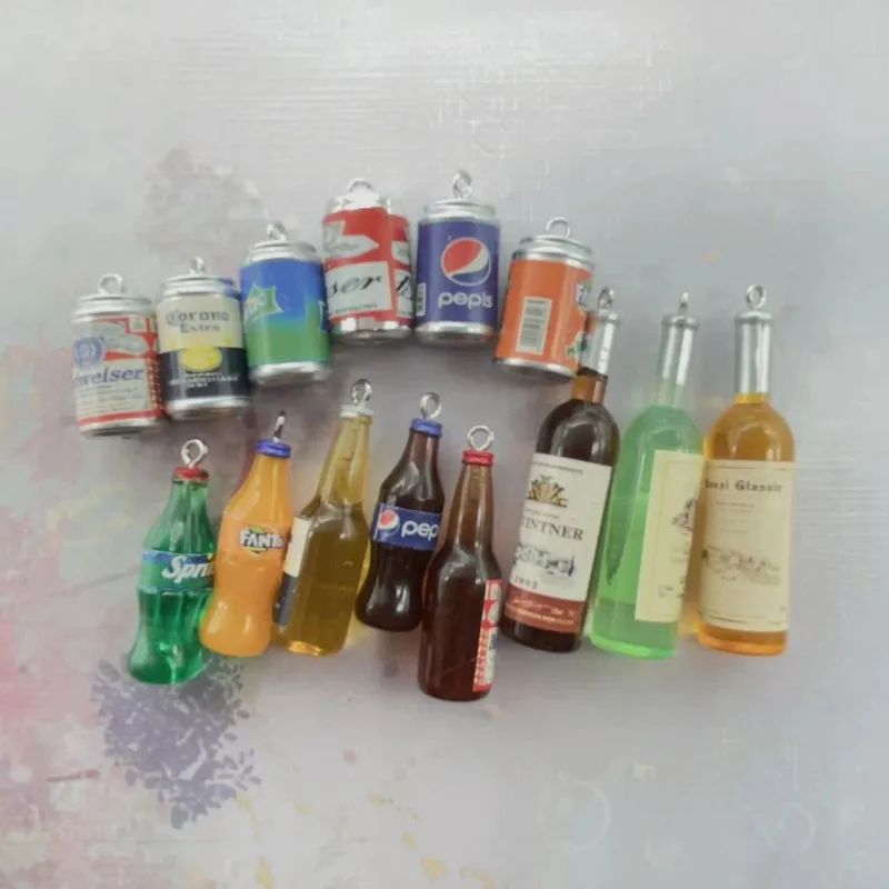 10ks živice Pendant Charm Charm Mini nápojové fľaše v tvare prívesok DIY šperky na výrobu náušníc, náhrdelníkov, náramkov