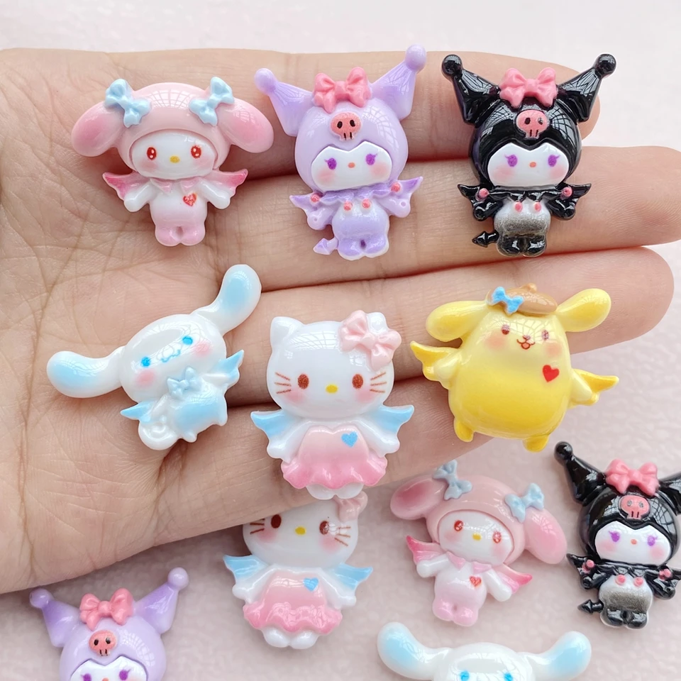 10ks živici Kawaii Cartoon Halloween Kitten, Puppy, Konijn Hars Plat Zak Plakboek Beeldje DIY Boog Decor Accessores Ambbachten