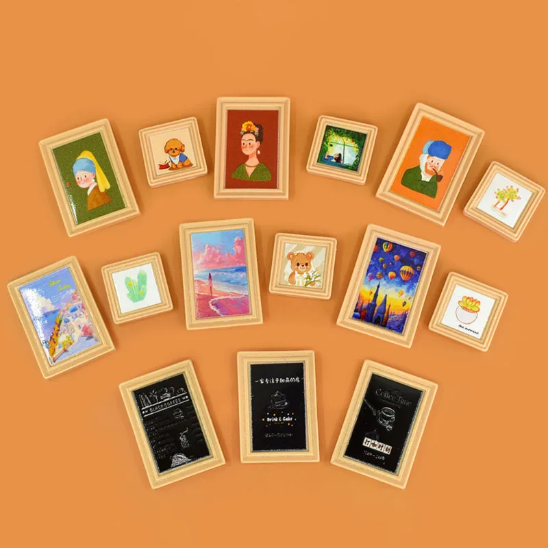 10ks živici Vintage Photo rám miniatúrny bábika Flatback Cabochons DIY Scrapbooking pre telefónne dekorácie Doplnky Doplnky
