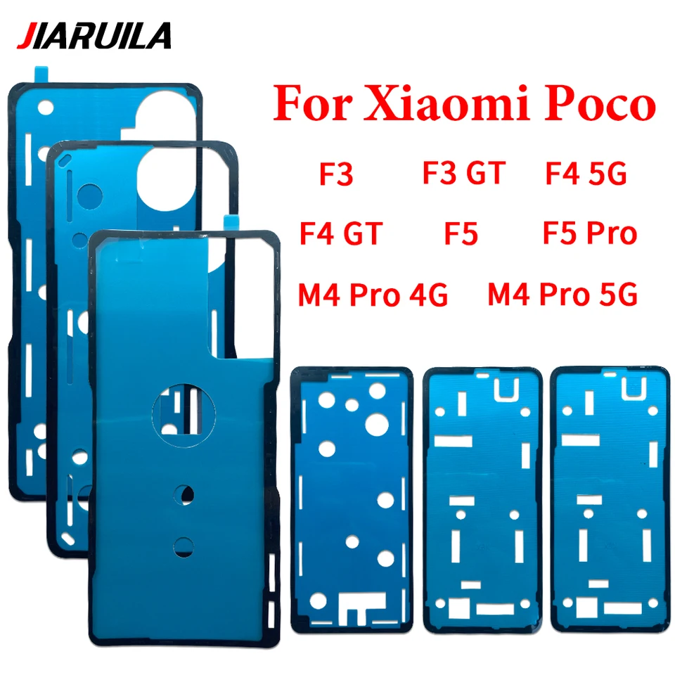 10ks ， vodotesné lepidlo na zadné dvere pre vodné lepidlo pre Xiaomi POCO F3 F4 GT F5 PRO M4 PRO 4G 5G Zadný nálepka batérie lepidla