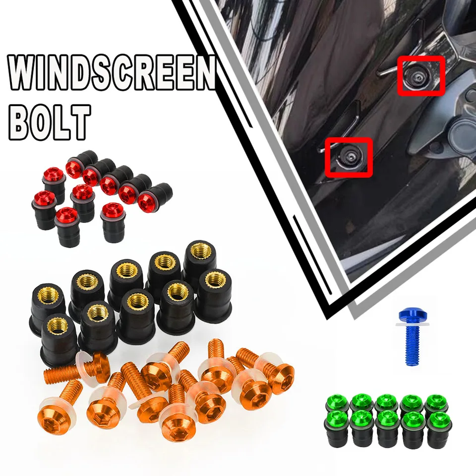 10ksová kapotážová skrutka skrutiek skrutiek veternej skrutky čelného skla Montážna matica pre Yamaha YZF R15 R25 R125 R1 600R R1M R1S YZF600R YZF