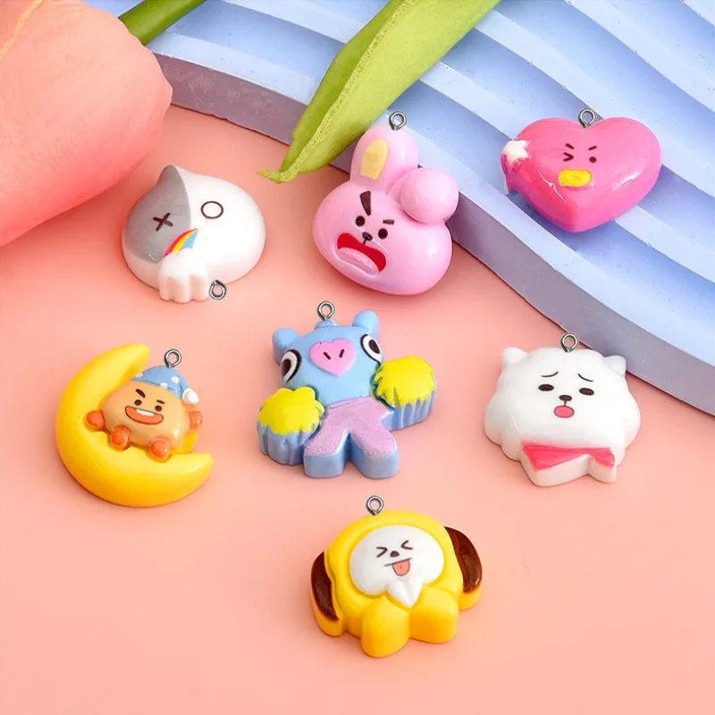 10ksové kreslené makronové živicové kúzla Kreatívne kľúče Ornament Pendants Cute Cuilring