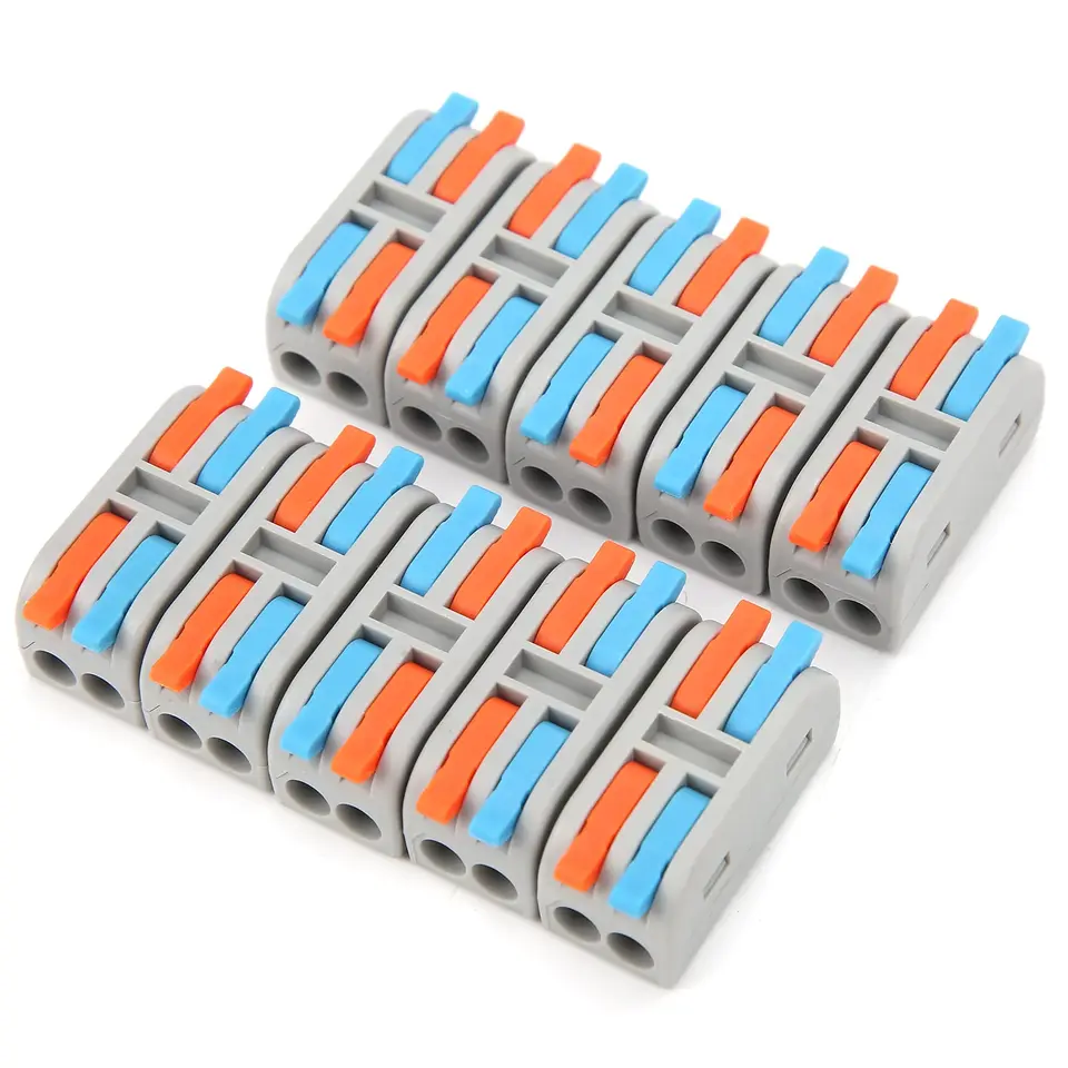 10ksový drôtový vodič konektora Mini páka - Nut 2 -v -2 -out -out rýchle osvetlenie káblového konektora konektora konektora konektora konektora