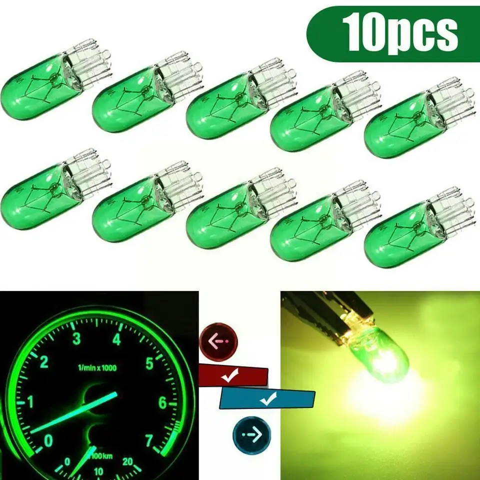 10ksový indikátor šírky vozidla svetlo zelená modrá farba T10 W5W Dashboard 501 Bulbs Panel 12V 3W Miera