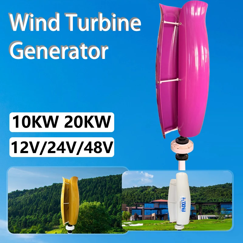 10KW Vertikálne generátor veterných turbín 12V 24V 48V MAGLEV Windmill DC Výstup 220V AC Alternatívna energia s regulátorom nabíjania